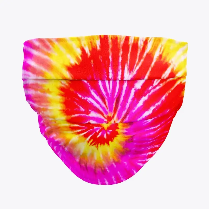 Pink, Yellow, Red Tye Dye Mask